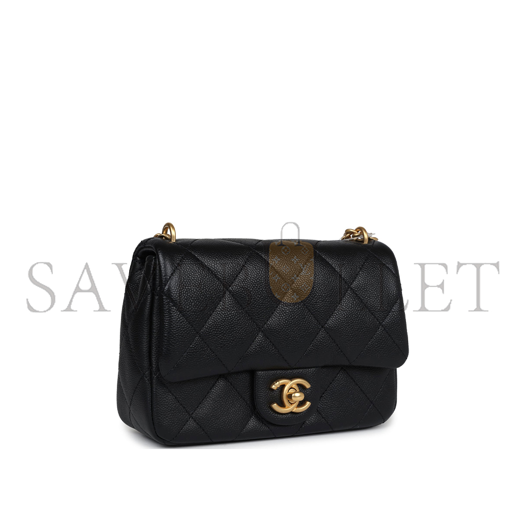 Ch*el caviar quilted mini sweetheart flap black (20*14*8cm)